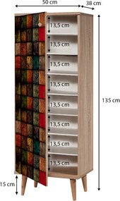 Παπουτσοθήκη - Ντουλάπι Soho Megapap χρώμα sonoma 50x38x135εκ.