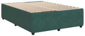 vidaXL Κρεβάτι Boxspring με Στρώμα Σκούρο Πράσινο 160x200εκ. Βελούδινο