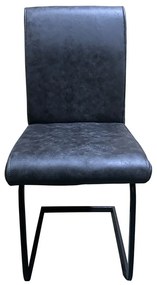 Καρέκλα Τραπεζαρίας ArteLibre ESTRELLA Γκρι/Μαύρο PU/Μέταλλο 43x56x95cm