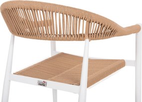 ΠΟΛΥΘΡΟΝΑ ΑΛΟΥΜΙΝΙΟΥ GRET HM5854.01 ΛΕΥΚΗ PE RATTAN ΜΠΕΖ 56x55,5x78Υεκ.