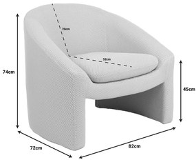 Πολυθρόνα Mordak pakoworld μπεζ ύφασμα 82x72x74εκ
