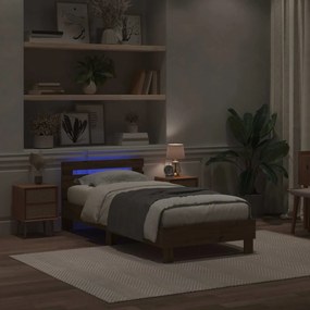 vidaXL Σκελετός Κρεβατιού Artisan Oak 75 x 190 cm Επεξεργασμένο Ξύλο
