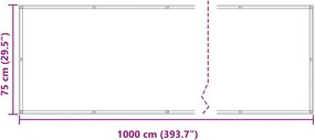 vidaXL Οθόνη Μπαλκονιού Μπορντό 75 x 1000 cm