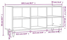 Έπιπλο Τηλεόρασης Καφέ Δρυς 103,5 x 30 x 50 εκ. Επεξεργ. Ξύλο - Καφέ