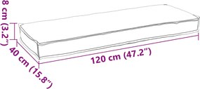 vidaXL Μαξιλάρι Γκρι 120 x 40 x 8 εκ Ύφασμα Όξφορντ
