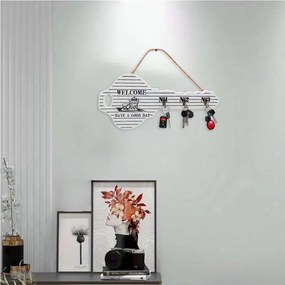 Ξύλινη Κλειδοθήκη Τοίχου 3 Θέσεων 29x14cm