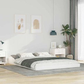vidaXL Σκελετός Κρεβατιού Λευκό 160 x 200 cm Μασίφ ξύλο πεύκου