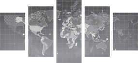 Εικόνα 5 μερών εκκολάπτεται παγκόσμιος χάρτης - 100x50