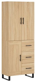 vidaXL Ντουλάπι Sonoma δρυς 69,5 x 34 x 180 εκ. από Επεξεργασμένο Ξύλο