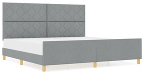 vidaXL Κρεβάτι Φαβρικό Ανοιχτού Γκρι 200x200 εκ