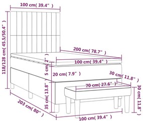 ΚΡΕΒΑΤΙ BOXSPRING ΜΕ ΣΤΡΩΜΑ ΣΚΟΥΡΟ ΚΑΦΕ 100X200 ΕΚ. ΥΦΑΣΜΑΤΙΝΟ 3136736