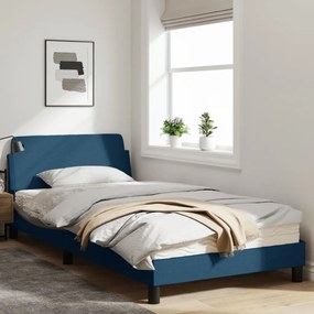 Πλαίσιο Κρεβατιού με Κεφαλάρι Μπλε 100x200 εκ. Υφασμάτινο - Μπλε