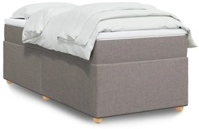 Κρεβάτι Boxspring με Στρώμα Taupe 80x200 εκ. Υφασμάτινο - Μπεζ-Γκρι