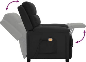 vidaXL Πολυθρόνα Μασάζ Μαύρη Υφασμάτινη