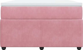 vidaXL Κρεβάτι Boxspring με Στρώμα Ροζ 120x200 εκ. Βελούδινο