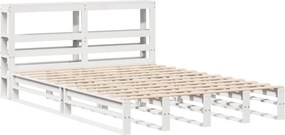 vidaXL Σκελετός Κρεβ. Χωρίς Στρώμα Λευκό 120x200 εκ Μασίφ Πεύκο