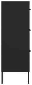 vidaXL Συρταριέρα Μαύρη 80 x 35 x 101,5 εκ. από Ατσάλι