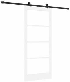 vidaXL Συρόμενη Πόρτα Λευκό 86 x 198.5 cm Ξύλο και μέταλλο