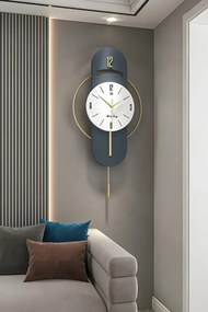 Stewehome Μεταλλικό ρολόι τοίχου μοντέρνο στρογγυλό 40x70 cm
