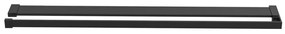 Διαχωριστικό Ντους με Ράφι Μαύρο 90x195 εκ. Γυαλί ESG&amp;Αλουμίνιο - Μαύρο