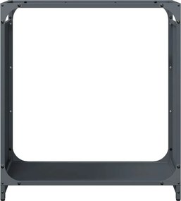 vidaXL Ράφι Καυσόξυλων Ανθρακί 60x28x65 εκ. Χάλυβας ψυχρής έλασης