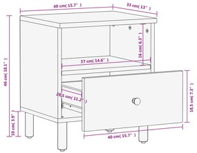 ΚΟΜΟΔΙΝΟ ΜΑΥΡΟ 40 X 33 X 46 ΕΚ. ΑΠΟ ΜΑΣΙΦ ΞΥΛΟ ΜΑΝΓΚΟ 356825