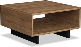 Τραπέζι σαλονιού Hola pakoworld φυσικό-ανθρακί 60x60x32εκ