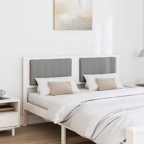 vidaXL Ταπετσαρισμένο κεφαλάρι Λευκό 135 cm Στερεά ξυλεία πεύκου