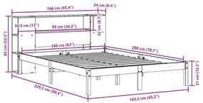 ΚΡΕΒΑΤΙ ΒΙΒΛΙΟΘΗΚΗ ΧΩΡΙΣ ΣΤΡΩΜΑ 160X200 ΕΚ ΜΑΣΙΦ ΞΥΛΟ ΠΕΥΚΟΥ 3321544