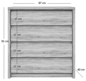 Συρταριέρα Norton Σονόμα 87x40x91.5εκ