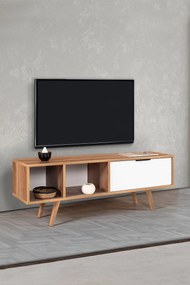 Έπιπλο Τηλεόρασης Καρυδί / Λευκό RECOR 130x35x18