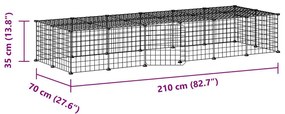 vidaXL Κλουβί Κατοικίδιων με 28 Πάνελ + Πόρτα Μαύρο 35 x 35εκ Ατσάλινο