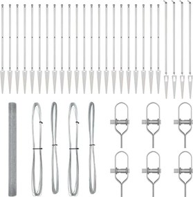 vidaXL Στύλος Περιφράξεων Ασημί 50 x 1,5 μ (19 x 19 mm δίχτυ) Ατσάλι