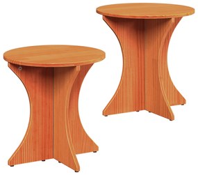 vidaXL Τραπεζάκι σαλονιού 2 pcs Καστανό 46 x 46 x 47 εκ