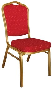 Καρέκλα Στοιβαζόμενη HILTON Μέταλλο/Ύφασμα Χρυσό/Κόκκινο 45x62x94cm