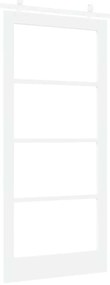 vidaXL Συρόμενη Πόρτα Χειροκίνητος Λευκό 93 x 202 cm Ξύλο και μέταλλο