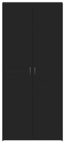 vidaXL Ντουλάπα παπουτσιών Μαύρη 80x35,5x180 εκ Επεξεργασμένο ξύλο