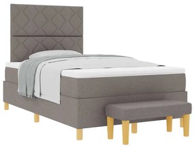 vidaXL Κρεβάτι με ελατήρια με στρώμα Taupe 120 x 200 cm ύφασμα