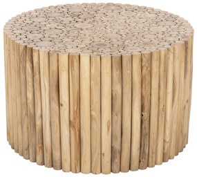 Τραπέζι Σαλονιού Στρογγυλό Cooter Κλαδιά Teak-Φυσικό Φ80x50Υεκ.