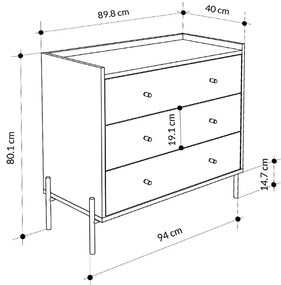 ΣΥΡΤΑΡΙΕΡΑ MALTA MEGAPAP ΧΡΩΜΑ SAPPHIRE OAK 94X40X80,1ΕΚ.