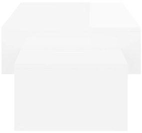 Τραπεζάκι Σαλονιού Γυαλιστερό Λευκό 105x55x32 εκ. Μοριοσανίδα - Λευκό