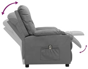 vidaXL Πολυθρόνα Ηλεκτρική Ανακλινόμενη Γκρι από Συνθετικό Δέρμα