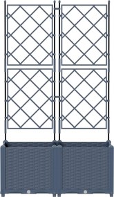 vidaXL Γλάστρα Κήπου 2 τμχ. Γκρι 80 x 40 x 143 εκ. PP