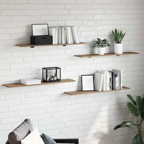 vidaXL Ράφι Βιβλίων 4 pcs Καφέ 100 x 20 x 1.5 cm Επεξεργασμένο ξύλο