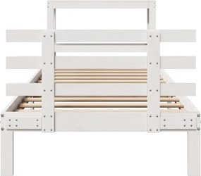 vidaXL Πλαίσιο Κρεβατιού Κεφαλάρι Λευκό 75x190εκ. Μασίφ Πεύκο