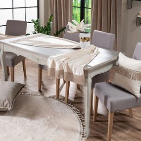 Τραβέρσα (Sari) Velvet 01 Ivory Teoran 65X200 Cotton-Acrylic