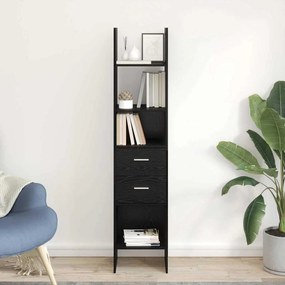 vidaXL Βιβλιοθήκη Μαύρη δρυς 40 x 35 x 180 εκ. Επεξεργασμένο ξύλο