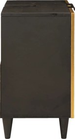 vidaXL Ντουλάπι νιπτήρα με ράφι Μαύρο και Χρυσό 62 x 33 x 58 εκ.