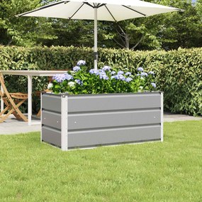 vidaXL Γλάστρα Ανοιχτό γκρι 100 x 50 x 45 cm Επικαλυμμένος Χάλυβας