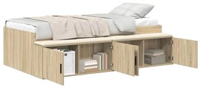 vidaXL Κρεβάτι με αποθηκευτικό χώρο Sonoma Δρυς 90 x 190 cm